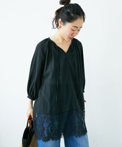 le.coeur blanc / ルクールブラン シャツ・ブラウス | レースヘムスキッパーブラウス | 詳細5