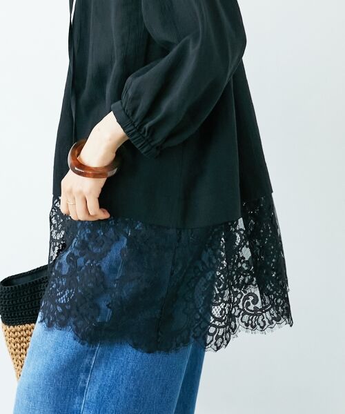 le.coeur blanc / ルクールブラン シャツ・ブラウス | レースヘムスキッパーブラウス | 詳細9