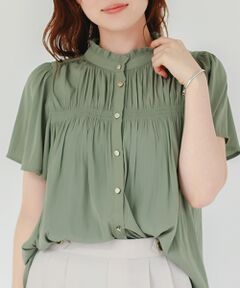 le.coeur blanc / ルクールブラン シャツ・ブラウス | パウダーサテンシャーリングフレンチブラウス