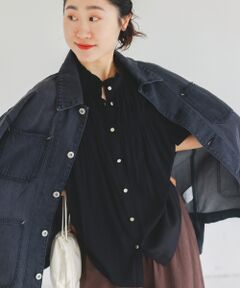 le.coeur blanc / ルクールブラン シャツ・ブラウス | パウダーサテンシャーリングフレンチブラウス