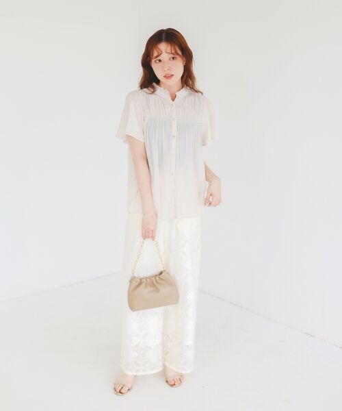 le.coeur blanc / ルクールブラン シャツ・ブラウス | パウダーサテンシャーリングフレンチブラウス | 詳細10