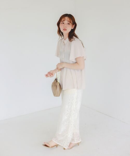 le.coeur blanc / ルクールブラン シャツ・ブラウス | パウダーサテンシャーリングフレンチブラウス | 詳細12
