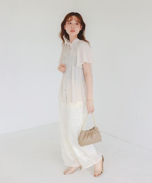le.coeur blanc / ルクールブラン シャツ・ブラウス | パウダーサテンシャーリングフレンチブラウス | 詳細15