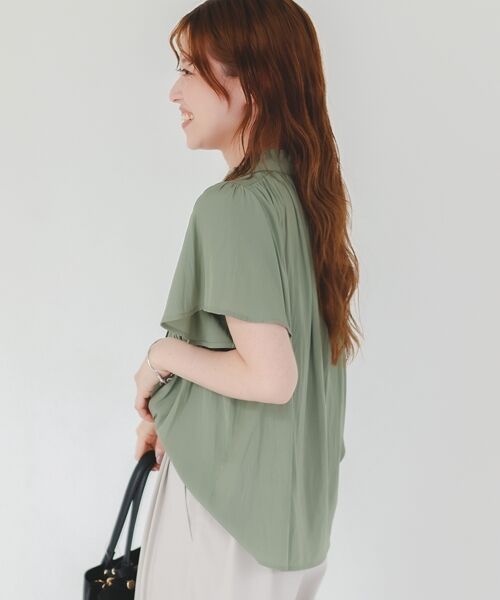 le.coeur blanc / ルクールブラン シャツ・ブラウス | パウダーサテンシャーリングフレンチブラウス | 詳細18