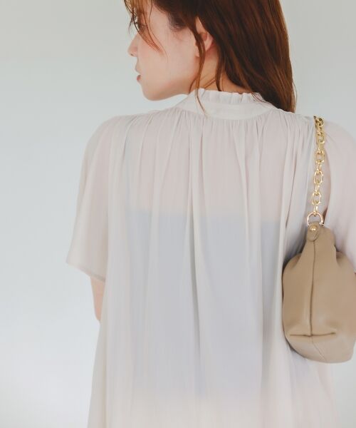 le.coeur blanc / ルクールブラン シャツ・ブラウス | パウダーサテンシャーリングフレンチブラウス | 詳細6