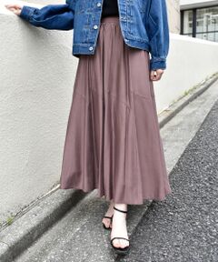 le.coeur blanc / ルクールブラン ロング・マキシ丈スカート | 《手洗い可能》シルキーローンギャザースカート