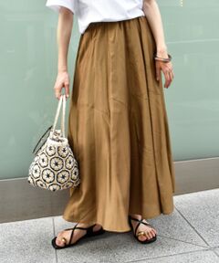 le.coeur blanc / ルクールブラン ロング・マキシ丈スカート | 《手洗い可能》シルキーローンギャザースカート