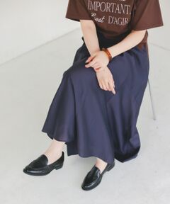 le.coeur blanc / ルクールブラン ロング・マキシ丈スカート | 《手洗い可能》シルキーローンギャザースカート