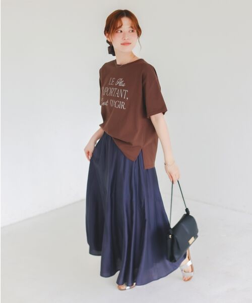 le.coeur blanc / ルクールブラン ロング・マキシ丈スカート | 《手洗い可能》シルキーローンギャザースカート | 詳細11