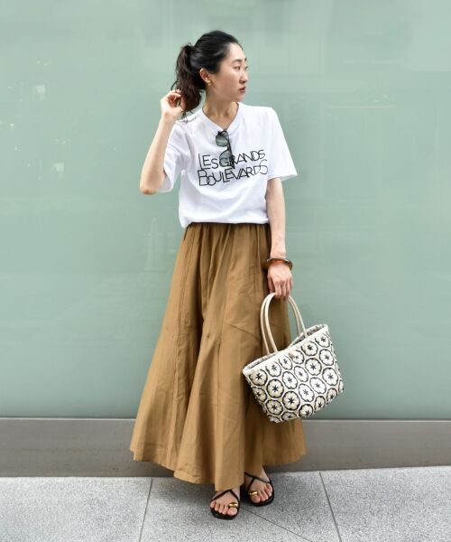 le.coeur blanc / ルクールブラン ロング・マキシ丈スカート | 《手洗い可能》シルキーローンギャザースカート | 詳細22