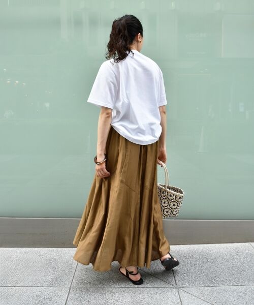 le.coeur blanc / ルクールブラン ロング・マキシ丈スカート | 《手洗い可能》シルキーローンギャザースカート | 詳細24