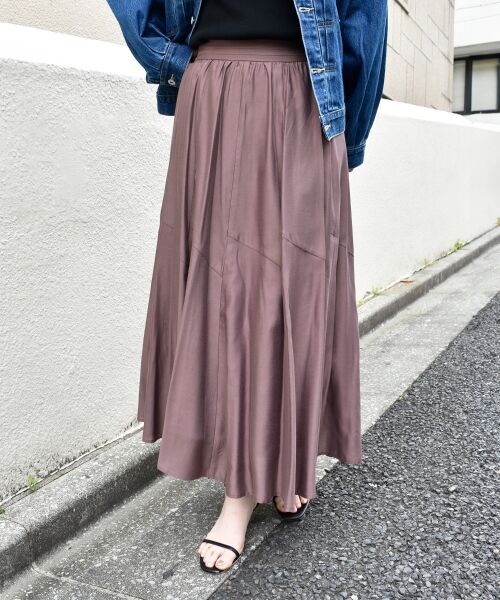 le.coeur blanc / ルクールブラン ロング・マキシ丈スカート | 《手洗い可能》シルキーローンギャザースカート | 詳細26