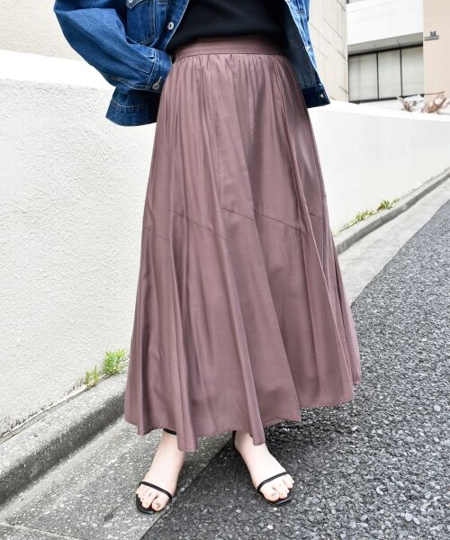 le.coeur blanc / ルクールブラン ロング・マキシ丈スカート | 《手洗い可能》シルキーローンギャザースカート | 詳細27