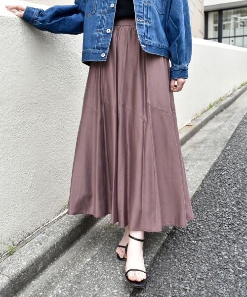 le.coeur blanc / ルクールブラン ロング・マキシ丈スカート | 《手洗い可能》シルキーローンギャザースカート | 詳細28