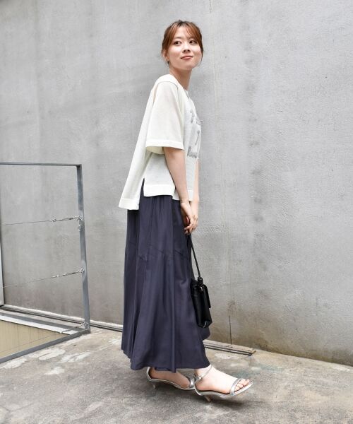le.coeur blanc / ルクールブラン ロング・マキシ丈スカート | 《手洗い可能》シルキーローンギャザースカート | 詳細5