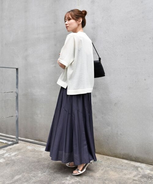 le.coeur blanc / ルクールブラン ロング・マキシ丈スカート | 《手洗い可能》シルキーローンギャザースカート | 詳細7
