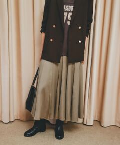 le.coeur blanc / ルクールブラン ロング・マキシ丈スカート | 《手洗い可能》フィブリルサテンパネルプリーツスカート