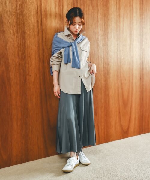 le.coeur blanc / ルクールブラン ロング・マキシ丈スカート | 《手洗い可能》フィブリルサテンパネルプリーツスカート | 詳細10