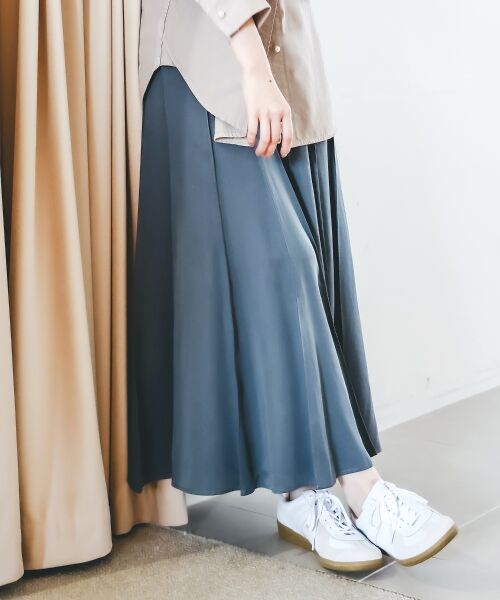 le.coeur blanc / ルクールブラン ロング・マキシ丈スカート | 《手洗い可能》フィブリルサテンパネルプリーツスカート | 詳細11