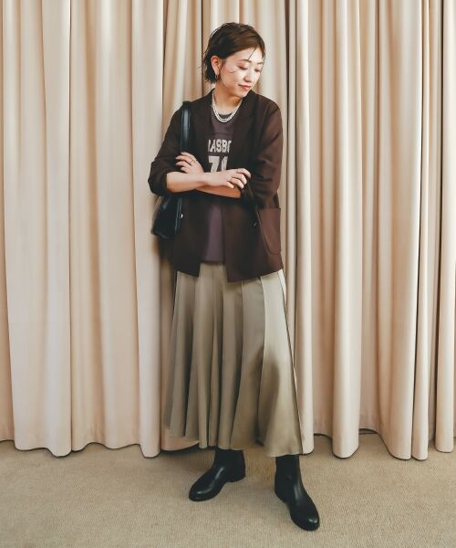 le.coeur blanc / ルクールブラン ロング・マキシ丈スカート | 《手洗い可能》フィブリルサテンパネルプリーツスカート | 詳細2