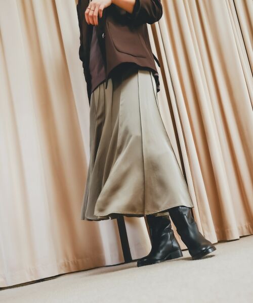 le.coeur blanc / ルクールブラン ロング・マキシ丈スカート | 《手洗い可能》フィブリルサテンパネルプリーツスカート | 詳細6