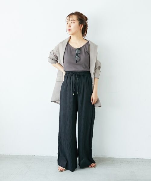 le.coeur blanc / ルクールブラン その他パンツ | リネンライクシアーボイルイージーパンツ | 詳細8