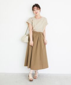 le.coeur blanc / ルクールブラン ロング・マキシ丈ワンピース | ドビーボーダードッキングワンピース