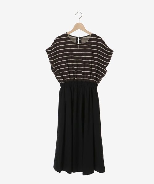 le.coeur blanc / ルクールブラン ロング・マキシ丈ワンピース | ドビーボーダードッキングワンピース | 詳細8