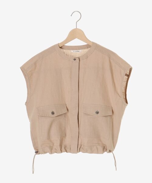 le.coeur blanc / ルクールブラン ノーカラージャケット | 《手洗い可能》コットン麻ノーカラーシャツジャケット | 詳細1