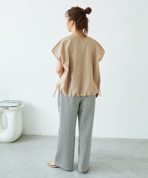 le.coeur blanc / ルクールブラン ノーカラージャケット | 《手洗い可能》コットン麻ノーカラーシャツジャケット | 詳細11