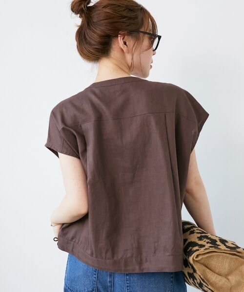 le.coeur blanc / ルクールブラン ノーカラージャケット | 《手洗い可能》コットン麻ノーカラーシャツジャケット | 詳細17