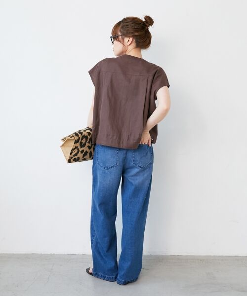 le.coeur blanc / ルクールブラン ノーカラージャケット | 《手洗い可能》コットン麻ノーカラーシャツジャケット | 詳細24