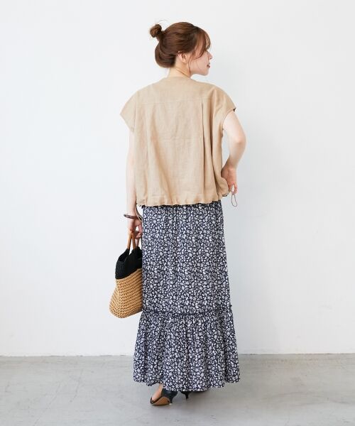 le.coeur blanc / ルクールブラン ノーカラージャケット | 《手洗い可能》コットン麻ノーカラーシャツジャケット | 詳細7