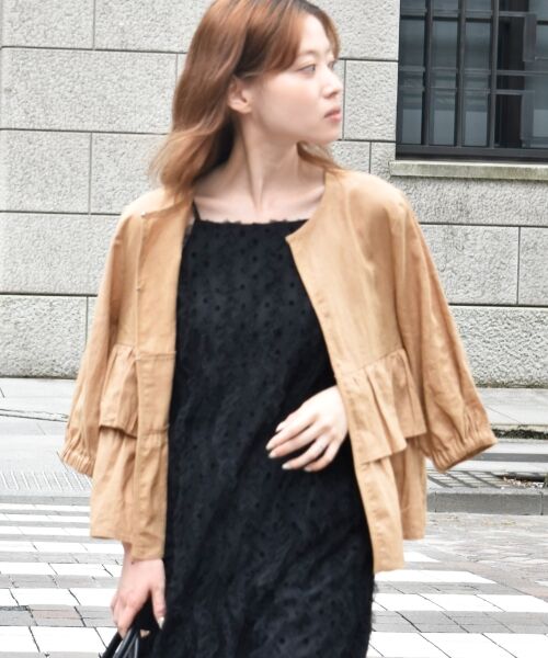 le.coeur blanc / ルクールブラン その他アウター | 《着映え◎》コットン麻フリルティアードジャケット | 詳細15