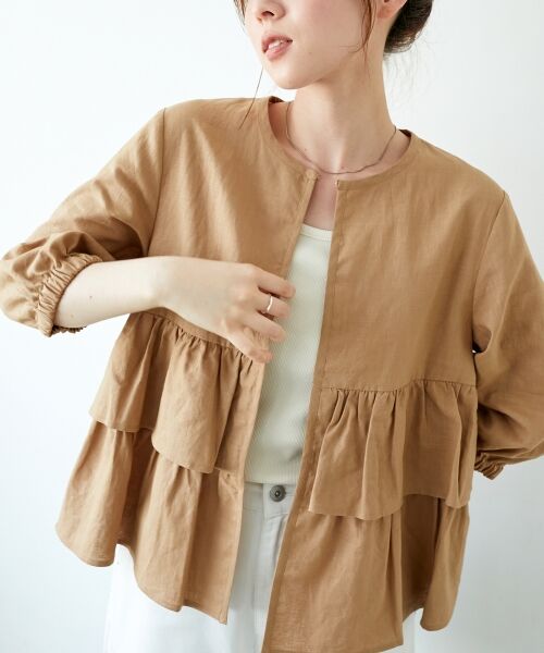 le.coeur blanc / ルクールブラン その他アウター | 《着映え◎》コットン麻フリルティアードジャケット | 詳細20