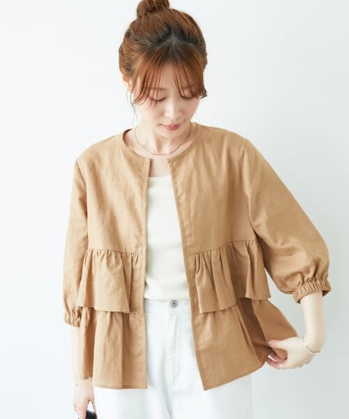 le.coeur blanc / ルクールブラン その他アウター | 《着映え◎》コットン麻フリルティアードジャケット | 詳細21