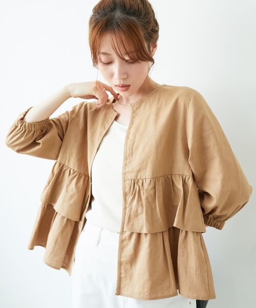 le.coeur blanc / ルクールブラン その他アウター | 《着映え◎》コットン麻フリルティアードジャケット | 詳細24