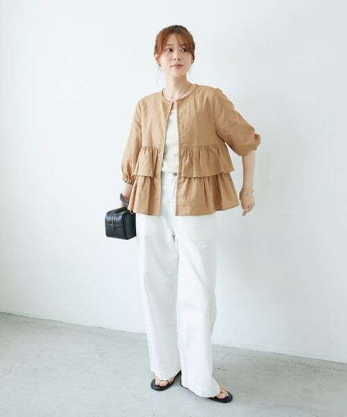 le.coeur blanc / ルクールブラン その他アウター | 《着映え◎》コットン麻フリルティアードジャケット | 詳細25