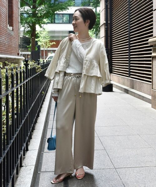 le.coeur blanc / ルクールブラン その他アウター | 《着映え◎》コットン麻フリルティアードジャケット | 詳細3