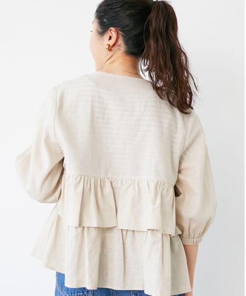le.coeur blanc / ルクールブラン その他アウター | 《着映え◎》コットン麻フリルティアードジャケット | 詳細7