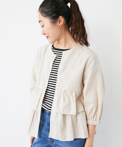 le.coeur blanc / ルクールブラン その他アウター | 《着映え◎》コットン麻フリルティアードジャケット | 詳細8