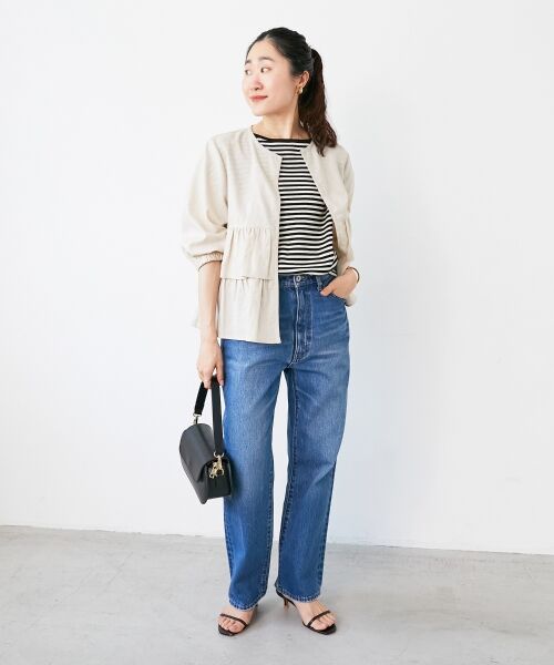 le.coeur blanc / ルクールブラン その他アウター | 《着映え◎》コットン麻フリルティアードジャケット | 詳細9