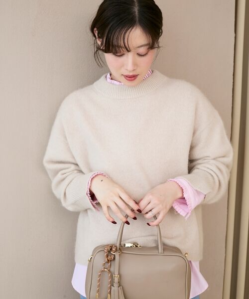 le.coeur blanc / ルクールブラン ニット・セーター | モックネックチャイニーズラクーンプルオーバー | 詳細3