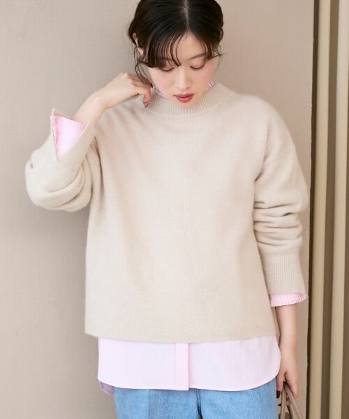 le.coeur blanc / ルクールブラン ニット・セーター | モックネックチャイニーズラクーンプルオーバー | 詳細4