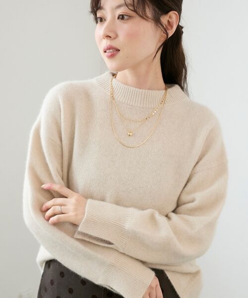 le.coeur blanc / ルクールブラン ニット・セーター | モックネックチャイニーズラクーンプルオーバー | 詳細8