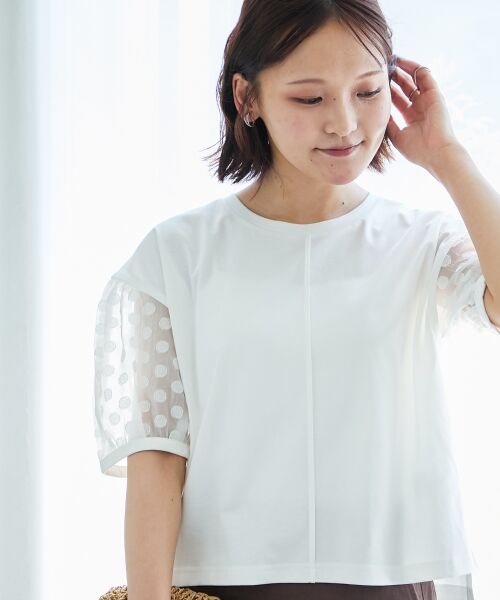 le.coeur blanc / ルクールブラン カットソー | TORRAZZO DONNAドット切替カットソー | 詳細5