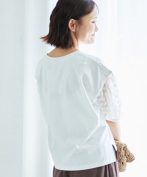 le.coeur blanc / ルクールブラン カットソー | TORRAZZO DONNAドット切替カットソー | 詳細7