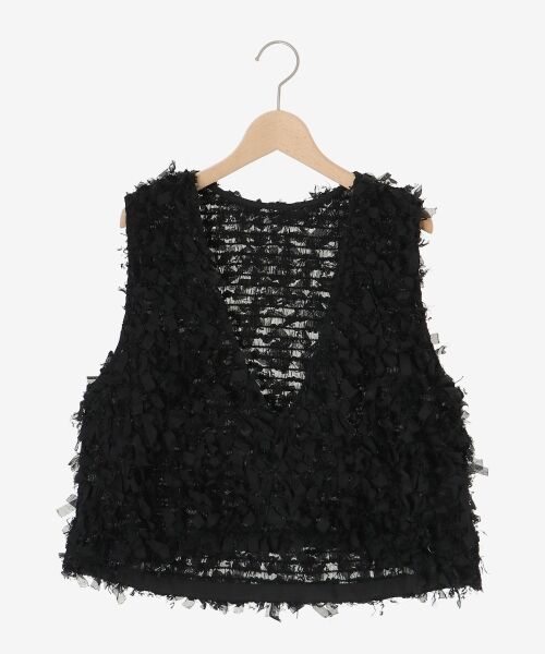 le.coeur blanc / ルクールブラン ベスト | 《手洗い可能》リボンフリンジニットベスト | 詳細10