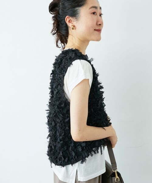 le.coeur blanc / ルクールブラン ベスト | 《手洗い可能》リボンフリンジニットベスト | 詳細16