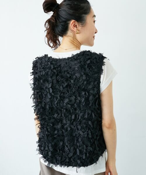 le.coeur blanc / ルクールブラン ベスト | 《手洗い可能》リボンフリンジニットベスト | 詳細17